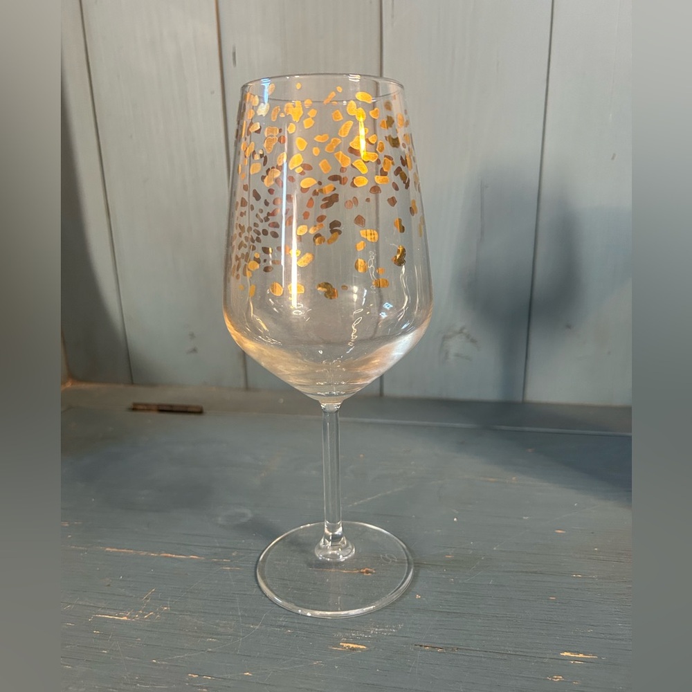 Elegant Gold Speckled Wine Glass